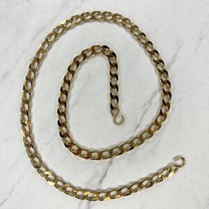 Gold Tone Curb Chain Belt with Double Hook Clasps - Small (S) ✨